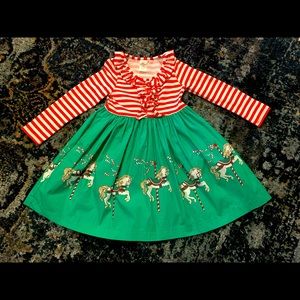 Eleanor Rose Holiday Carousel Dress Size 6